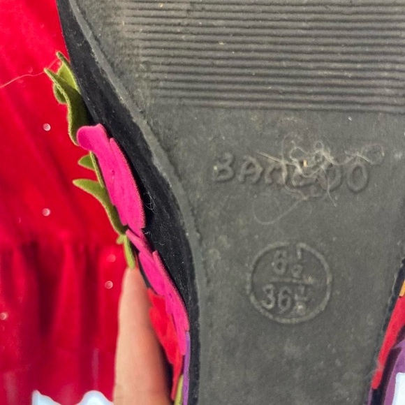 Black Suede Wedges with Colorful Butterfly Accents Bamboo 6 1/2 - Picture 7 of 8